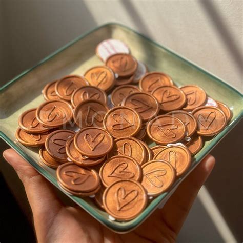 Pre Design - Self Adhesive | Peel-n-Stick Wax Buttons - Heart - Bronze ...