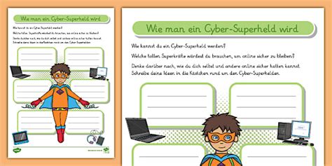 Wie man ein Cyber-Superheld wird - Arbeitsblatt