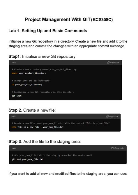 Project Management with Git: Lab Guide (BCS358C) - Studocu