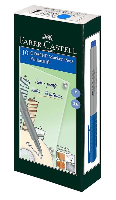 Faber-Castell 10 CD/OHP MARKER PENs BLUE Pack of 3 : Amazon.in: Office ...