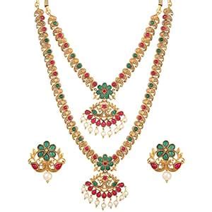 Shining Diva Fashion Latest Combo Design Pearl Necklace Set for Women ...