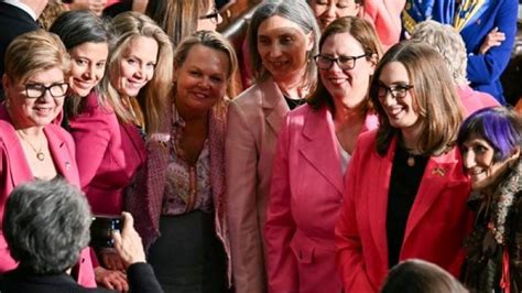 Why did Democrat congresswomen wear pink for Donald Trump's address?
