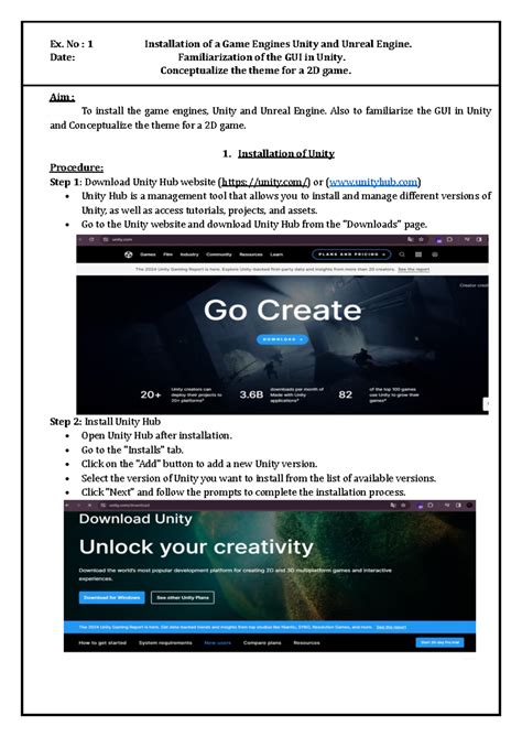 CCS347 GD Lab Record: Game Engines Installation & Character Design ...