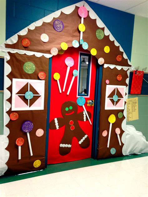 Gingerbread House classroom door! | Christmas door decorating contest ...