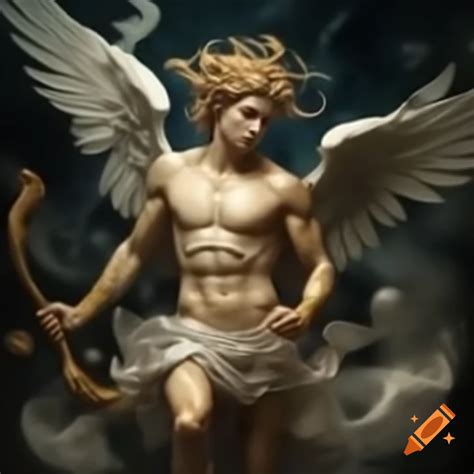 Eros, the Greek God of Love, Depicted in Classical Art Style created on ...