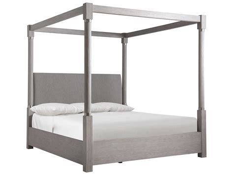 Bernhardt Trianon Gris Gray Upholstered King Canopy Bed | BHK1820