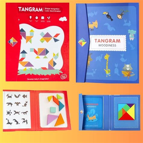 Buy PLUSPOINT Wooden Tangram Travel Game Pack of 2 Magnetic Puzzle Book ...