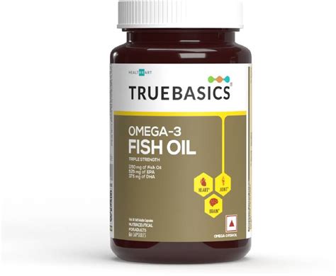 TRUEBASICS Omega-3 Fish Oil Triple Strength, 560mg EPA & 400mg DHA ...