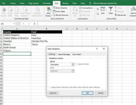 Image result for Data Validation Drop Down List Excel