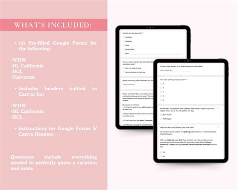 Vacation Inquiry Google Form Bundle for Travel Agents (digital Download ...