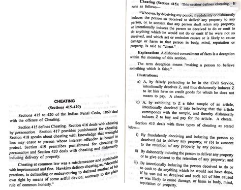 Cheating - CHEATING (Sections 415-420) d 1860 deal Sections 415 to 420 ...