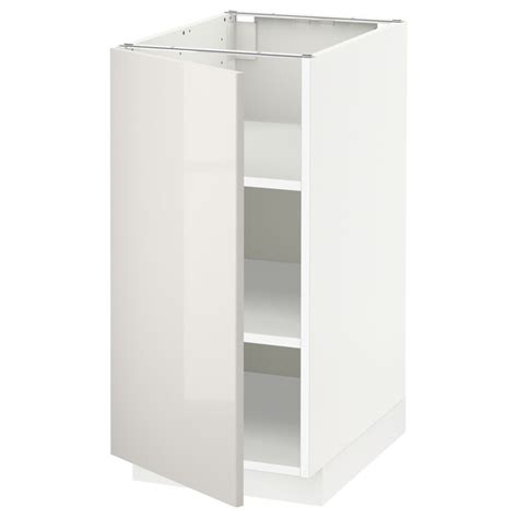 METOD base cabinet with shelves, white/Ringhult light grey, 40x60x80 cm ...