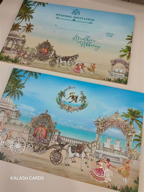 KLB537 Royal Indian Barat Design Hardboard Padding Thick Wedding Card ...