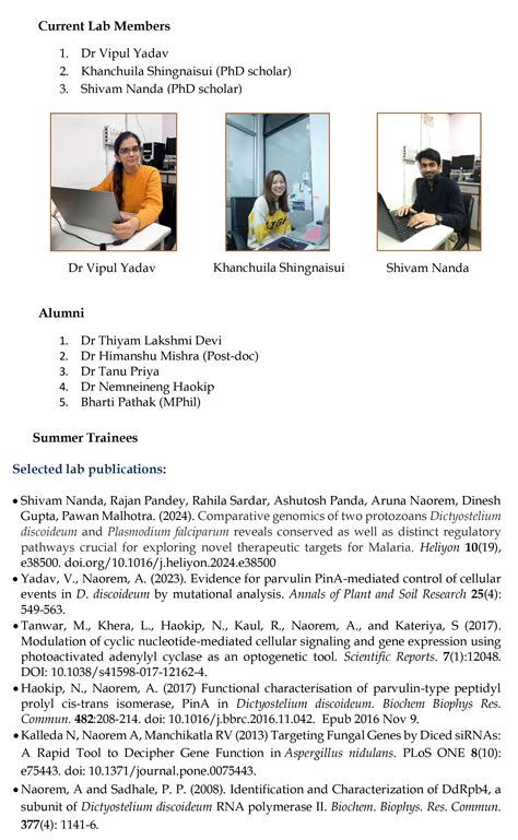 Department of Genetics – Gene Regulation Group - Dr. Aruna Devi Naorem