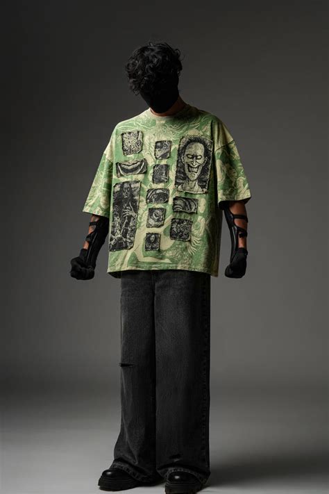 Elements Of Horror Heavy Patchworked Washed Tshirt – Sagacity