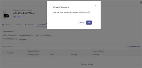 Product Editor Variants Tab | prodexa Documentation