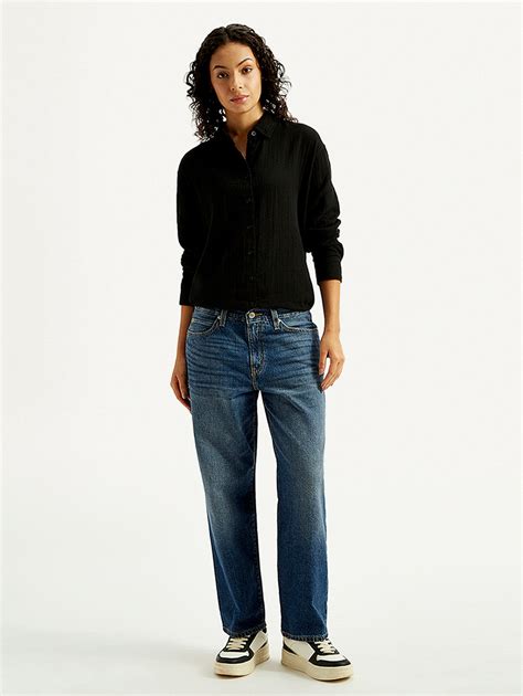 Women's 94 Blue Baggy Fit Mid Rise Jeans – Levis India Store