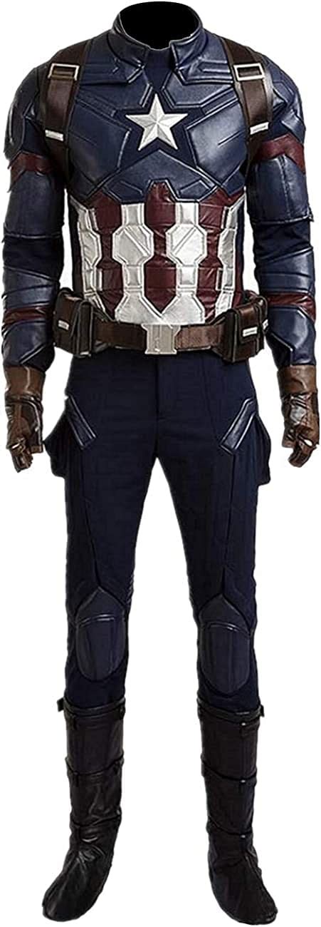 Buy Superhero Captain Soldier Costume Deluxe Halloween Cosplay Full Set ...