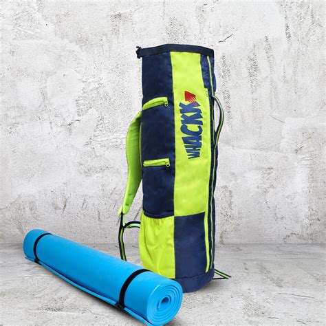 Brute Navy Blue F. Green Unisex Yoga Aerobics Gym Mat Bags Air Ventila ...