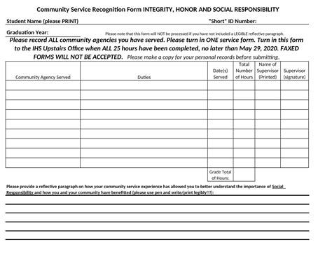 Rezultat imagine pentru Community Service Log