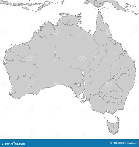 Australia - Political Map of Australia Stock Illustration - Illustration of changeable, borders ...