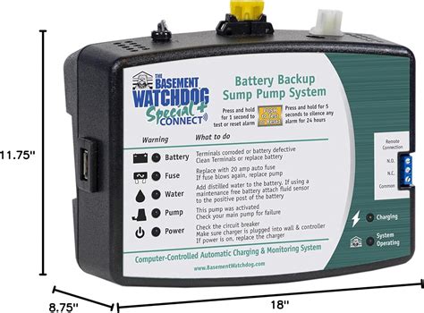 THE BASEMENT WATCHDOG WiFi Enabled Primary and Battery Backup Sump Pump ...