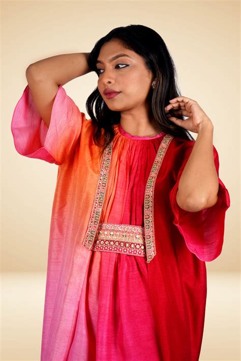 Coral Blossom Silk Drape – Krafted For You