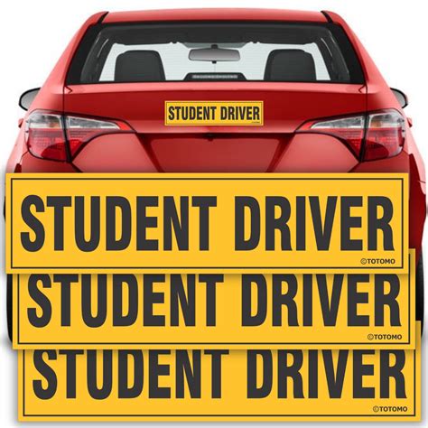 TOTOMO Student Driver Magnet for Car, Large 12"x3" Reflective Safety ...