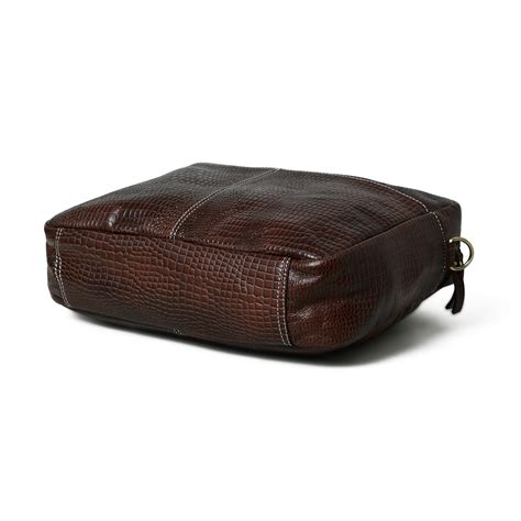 Laurent Slim Leather Briefcase- Dark Brown — MaheTri