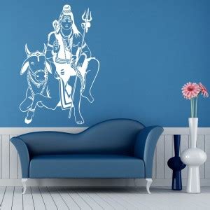 Decor Villa 43 cm Decor villa Shiv sitting on nandi Wall Decal ...