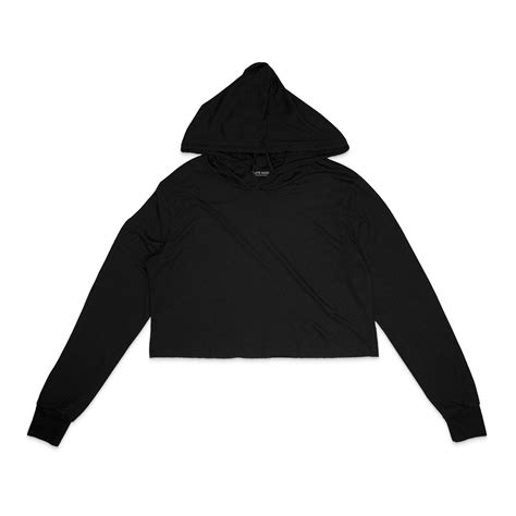 Black Plain Crop Hoodie – SLATE HASH