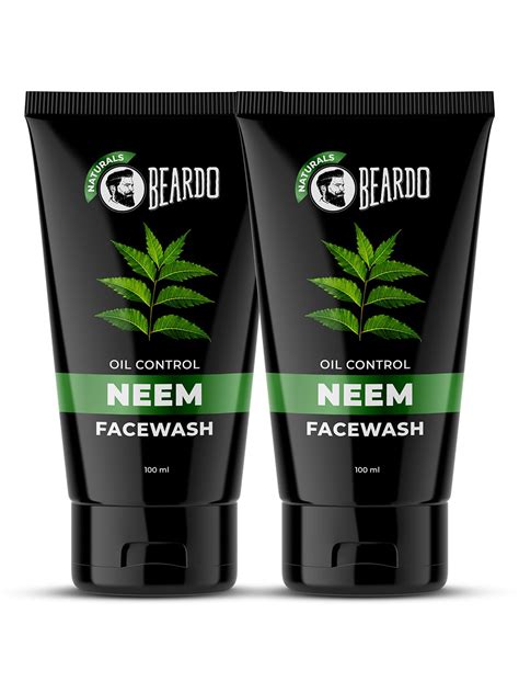 Beardo Purifying Neem Face Wash for Oil Control, 100ml (Pack of 2 ...