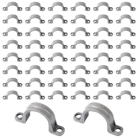 50Pcs 3/4 Inch PVC Pipe Straps, 2 Holes Plastic Conduit Strap Pipe ...