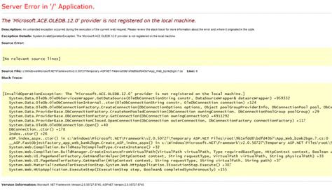 Microsoft.ace.oledb.12.0 Error 的图像结果