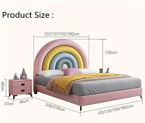 Kids Rainbow Bed in Suede – On Wood Products