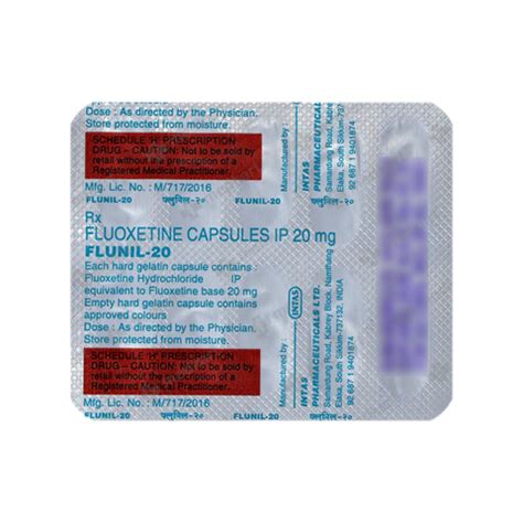 FLUNIL 20MG CAPSULE 10'S, Price, Composition & Generic Alternatives ...