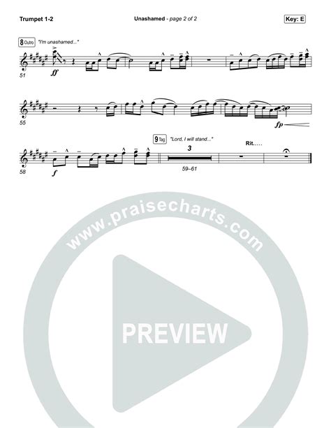 Unashamed Trumpet Sheet Music PDF (Matthew West) - PraiseCharts