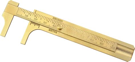 Buy QWORK 4 Inch Vernier Caliper, Brass Sliding Double Scale Handy ...