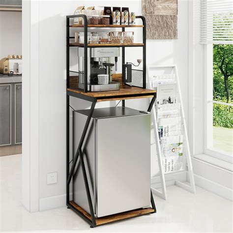PUNCIA 4-Tier Mini Fridge Stand with Power Outlet India | Ubuy