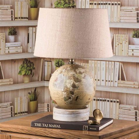 Globe Table Lamp (white wooden base) - Side table lamps - Fabuliv