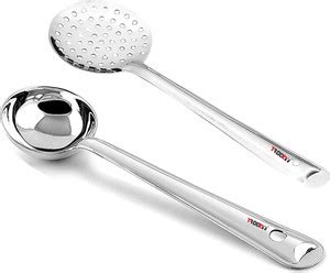 Troozy Heavy Steel Jhara / Ladle /Gravy Ladle/Frying/ Karchi/ Skimmer ...