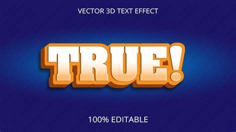 True 3d text effect creative design | Premium Vector