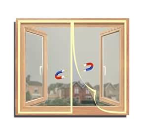 TurtleGrip Polyester Magnetic Window Mosquito Net with Self Adhesive ...