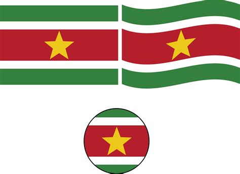 high detailed vector flag of Suriname. National Suriname flag ...