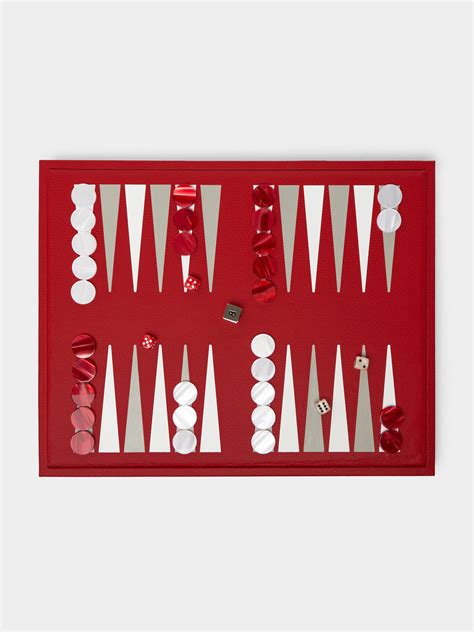 Red Leather Backgammon, Checkers, Chess and Dominoes Compendium by ...