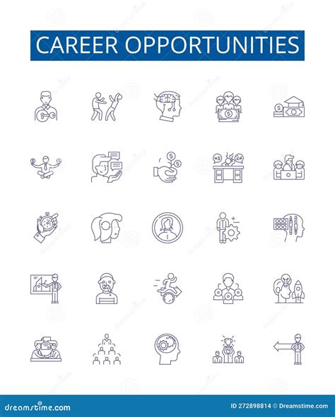 Career Opportunities Line Icons Signs Set. Design Collection of Opportunities, Career, Jobs ...
