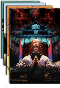 Jujutsu Kaisen- Manga WALL Posters | Set OF 4 Fine Art Jjk Manga wall ...