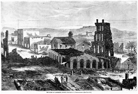 Kansas Lawrence 1863 Nthe Ruins of Lawrence After The Raid by ...