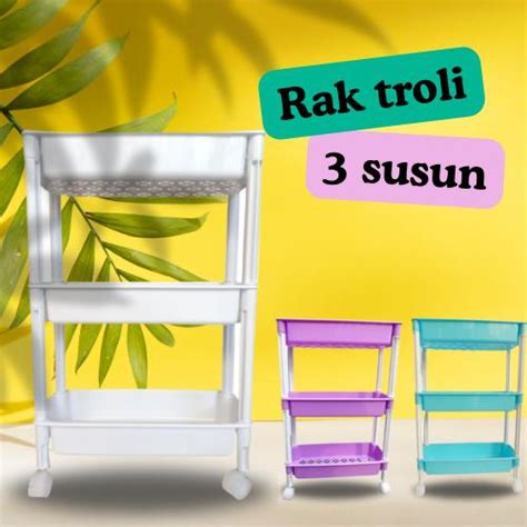 Promo [️COD]Rak Troli 3 Susun Roda Multifungsi Penyimpanan Portable ...