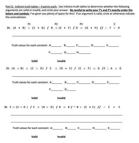 Image result for Indirect Truth Table Example